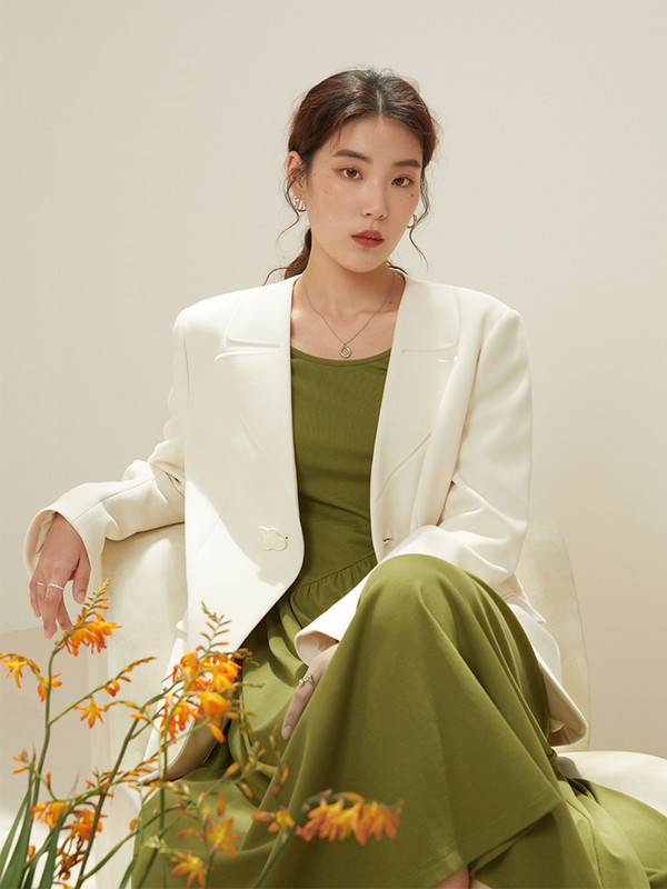 DUSHU Κομψό κοστούμι με λαιμόκοψη Γυναικείο μπουφάν Φθινοπωρινό Σχέδιο Sense Commuter Γραφείο Κυρία Απαραίτητο Γυναικείο Μπλέιζερ Κοστούμια με ένα κουμπί