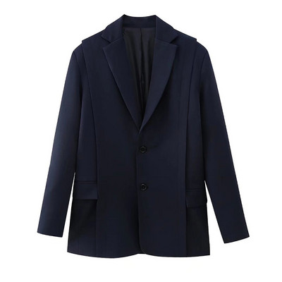 WXWT 2023, la modă pentru femei, elegantă, de culoare solidă, îmbrăcăminte de birou, blazer largi, cu pantaloni lungi cu talie înaltă, ansambluri pentru femei