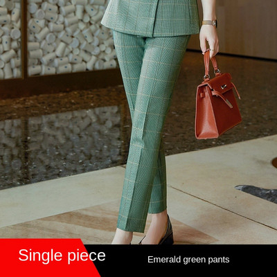 Costum de birou de înaltă calitate pentru femei de mărime mare Îmbrăcăminte de afaceri de iarnă pentru femei în carouri Blazer pentru damă Pantaloni cu talie înaltă