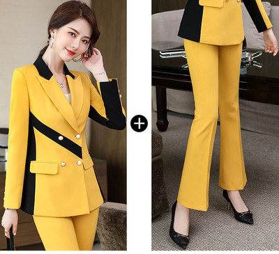 Γυναικείο κοστούμι γραφείου Ασύμμετρη ρίγα παντελόνι κοστούμι συν μέγεθος 5XL 2 τεμαχίων σετ casual μωβ ροζ κίτρινο μπλέιζερ Μπλούζες και παντελόνι