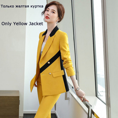 Γυναικείο κοστούμι γραφείου Ασύμμετρη ρίγα παντελόνι κοστούμι συν μέγεθος 5XL 2 τεμαχίων σετ casual μωβ ροζ κίτρινο μπλέιζερ Μπλούζες και παντελόνι