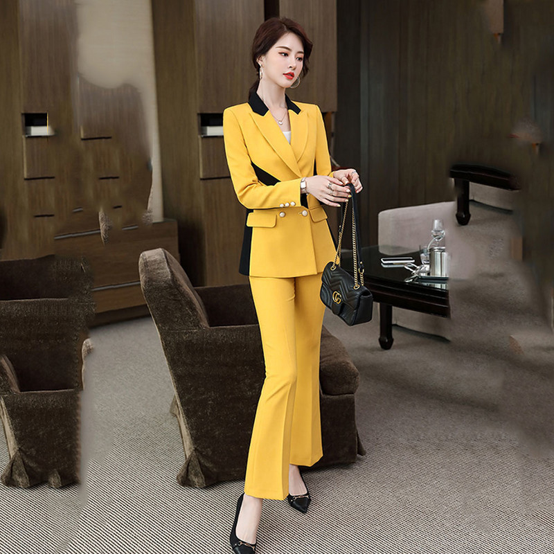 Γυναικείο κοστούμι γραφείου Ασύμμετρη ρίγα παντελόνι κοστούμι συν μέγεθος 5XL 2 τεμαχίων σετ casual μωβ ροζ κίτρινο μπλέιζερ Μπλούζες και παντελόνι