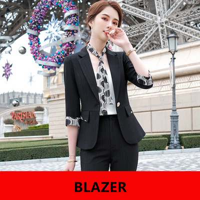 Boliyae Summer New Fashion Temperment Slim Costumes Femei Business Formal Jumătate de mânecă Blazer și Pantaloni Birou Doamnelor Îmbrăcăminte de lucru
