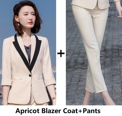 Costume de afaceri formale pentru femei, primăvară, vară, pantaloni cu jumătate de mânecă, stiluri profesionale OL, îmbrăcăminte de lucru, set de pantaloni, blazere