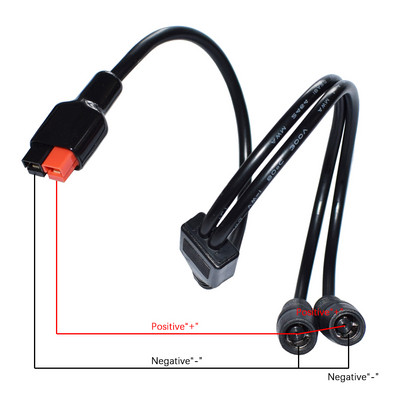 Cablu mufă de alimentare DC8.0mm cu două adaptoare DC8mm compatibil cu stâlp de alimentare Andersons 19.3 inch/49cm pentru generator portabil