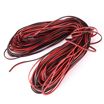10m електрически проводник 2-пинов кабел за LED лента Червен черен конектор 5V 12V Гъвкав удължителен кабел за лампа Автомобилна крушка