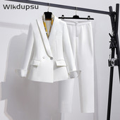 Vintage bikškostīmi sievietēm Biznesa Eleganti Profesionāli Biroja apģērbi Divdaļīgi Bikses Uzvalki Sieviešu kostīmi Liela izmēra žakete
