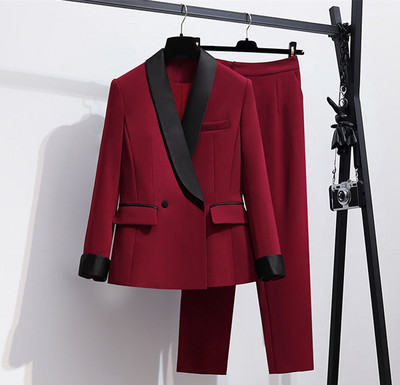 Vintage bikškostīmi sievietēm Biznesa Eleganti Profesionāli Biroja apģērbi Divdaļīgi Bikses Uzvalki Sieviešu kostīmi Liela izmēra žakete