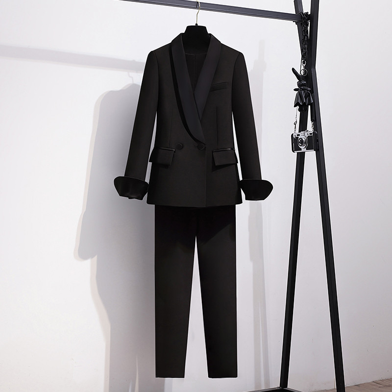 Vintage bikškostīmi sievietēm Biznesa Eleganti Profesionāli Biroja apģērbi Divdaļīgi Bikses Uzvalki Sieviešu kostīmi Liela izmēra žakete