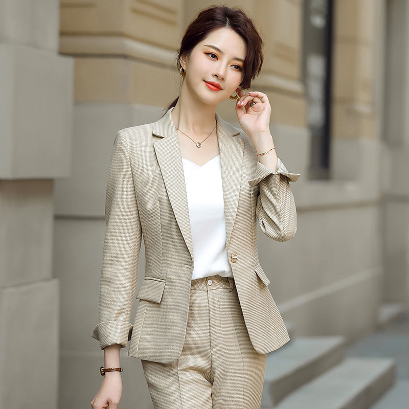 Noutate Roz Formal Stiluri OL Femei Costume de afaceri de primăvară toamnă îmbrăcăminte profesională de birou Set de blazere ținute costume pantaloni