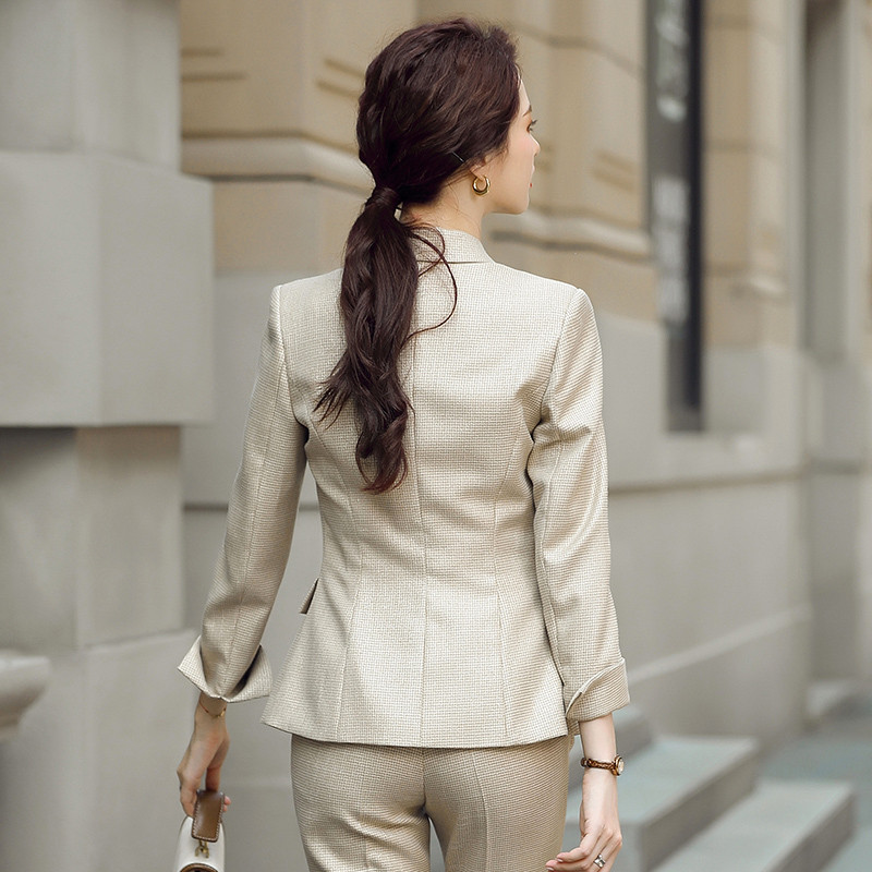 Noutate Roz Formal Stiluri OL Femei Costume de afaceri de primăvară toamnă îmbrăcăminte profesională de birou Set de blazere ținute costume pantaloni