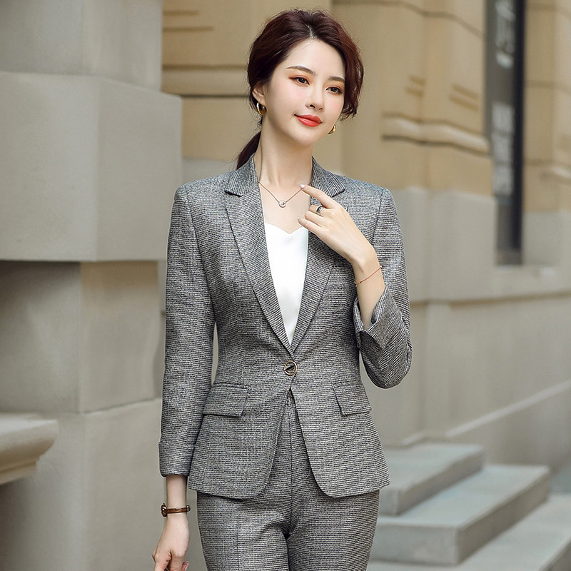 Noutate Roz Formal Stiluri OL Femei Costume de afaceri de primăvară toamnă îmbrăcăminte profesională de birou Set de blazere ținute costume pantaloni