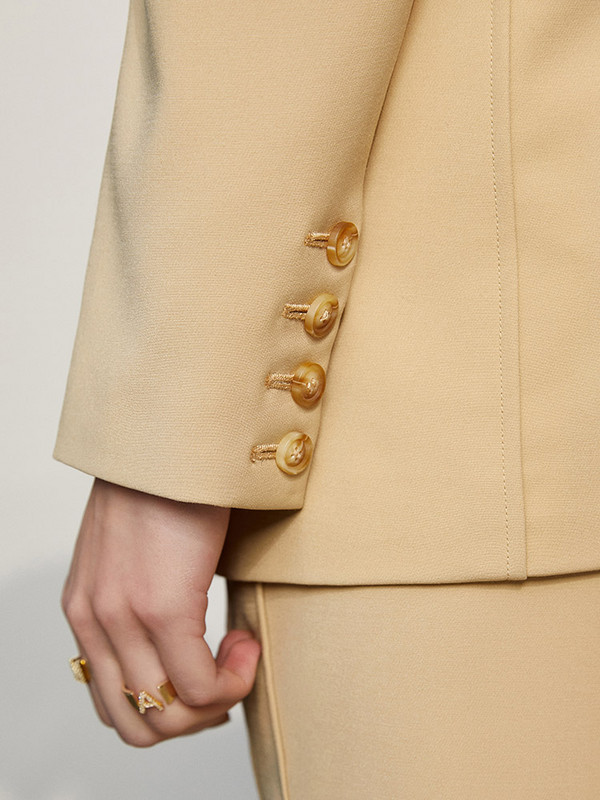 Amii Minimalism Ανοιξιάτικο Νέο Γυναικείο κοστούμι Offical Lady Solid Lapel Blazer Γυναικείο παντελόνι Causal ψηλόμεσο 12130081