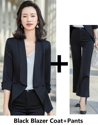 Sieviešu biroja eleganti purpursarkana formāla sieviešu biznesa kostīmi profesionālie OL 2021 pavasara vasaras bleizeri darba apģērba bikšu komplekts