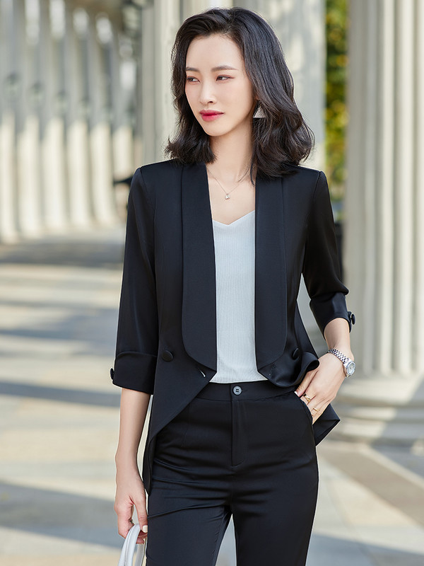 Naiste kontori elegantne lilla pidulik naiste äriülikonnad, professionaalsed OL 2021 kevadsuvised bleiserid töörõivaste pükste komplekt