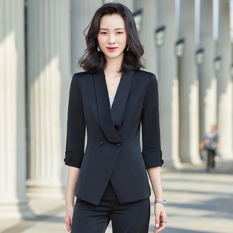 Naiste kontori elegantne lilla pidulik naiste äriülikonnad, professionaalsed OL 2021 kevadsuvised bleiserid töörõivaste pükste komplekt