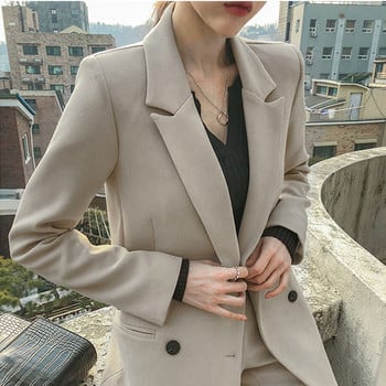 Aelegantmis Office Lady Two Pieces Set Women Vintage High Quality Blazer Pant Suits Бизнес назъбени ежедневни панталони костюми OL