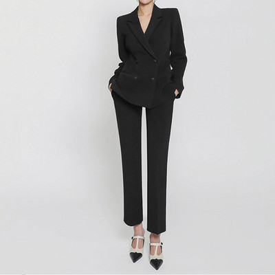 Aelegantmis Office Lady Set Două Piese Femei Vintage Înaltă Calitate Blazer Pantaloni Costume Business Crestat Pantaloni Casual Costume OL