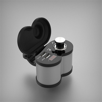 QC 3.0 Quick Charge 5V 3.0A/1.5A Dual USB αναπτήρας τσιγάρων μοτοσικλέτας Φορτιστής USB με ένδειξη χρόνου βολτόμετρου με διακόπτη On/Off