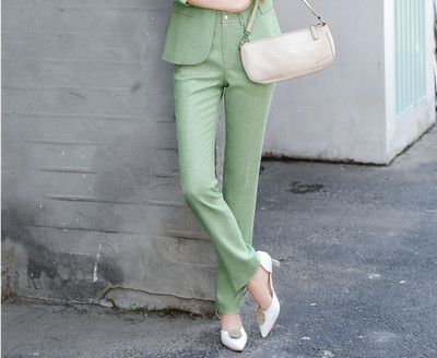 Πρωτοτυπία Πράσινα Ολόκληρα Σχέδια Παντελόνια για Γυναικεία Επαγγελματική Εργασία Κοστούμια Κοστούμια Επαγγελματικά Μπλέιζερ Σετ Ρούχα Συνέντευξης καριέρας
