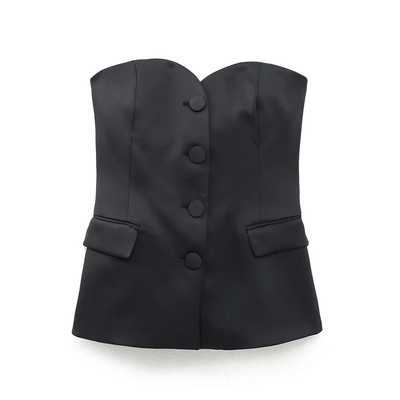 Γυναικεία TRAF Σετ 2 τεμαχίων Blazer Fashion με ριγέ μπλούζες με ρουχαλό, μπουστάκι + παντελόνι Κοστούμια Μόδα Επίσημα γυναικεία κοστούμια