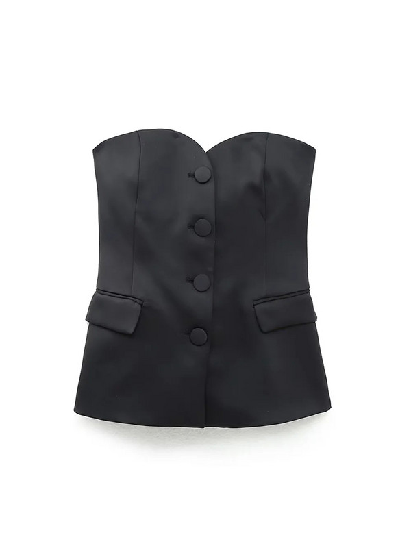 Γυναικεία TRAF Σετ 2 τεμαχίων Blazer Fashion με ριγέ μπλούζες με ρουχαλό, μπουστάκι + παντελόνι Κοστούμια Μόδα Επίσημα γυναικεία κοστούμια