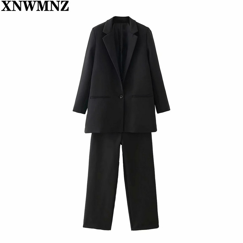 Φθινοπωρινά γυναικεία παντελόνια πράσινα σακάκι με μονό κουμπί + παντελόνι με φερμουάρ Γυναικεία κοστούμια γραφείου Σετ δύο τεμαχίων Γυναικεία ενδύματα