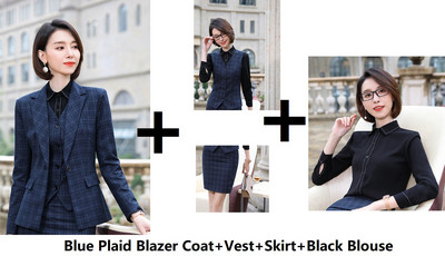 Επίσημα ομοιόμορφα σχέδια Παντελόνια για γυναίκες Επαγγελματικά ρούχα Γυναικεία γραφεία Φθινόπωρο Χειμώνας Επαγγελματικά OL Blazers Fashion καρό