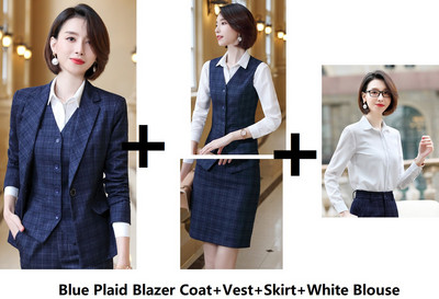 Επίσημα ομοιόμορφα σχέδια Παντελόνια για γυναίκες Επαγγελματικά ρούχα Γυναικεία γραφεία Φθινόπωρο Χειμώνας Επαγγελματικά OL Blazers Fashion καρό