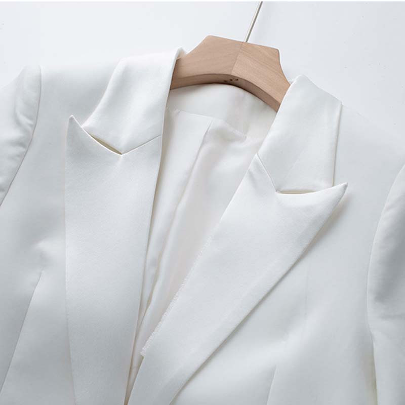 2022 Αρχές Φθινοπώρου και Χειμώνα Νέα Μόδα Splicing Κοστούμι Παλτό Φτερό Διακόσμηση Φόρεμα ίσιο παντελόνι Γυναικείο σετ δύο τεμαχίων