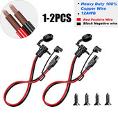 Adaptor de prelungire pentru încărcător de baterie Cablu de alimentare SAE la SAE Femeie Cablu de prelungire 12AWG Găuri pentru șuruburi pentru panouri solare Battrey