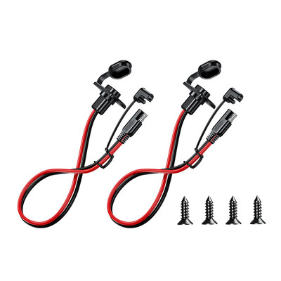 Adaptor de prelungire pentru încărcător de baterie Cablu de alimentare SAE la SAE Femeie Cablu de prelungire 12AWG Găuri pentru șuruburi pentru panouri solare Battrey