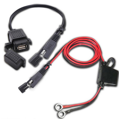 1 Motociklo SAE prie USB įkroviklio adapterio 12-24v mobiliojo telefono greitosios sąsajos įkrovimo keitiklis, skirtas paspirtukui