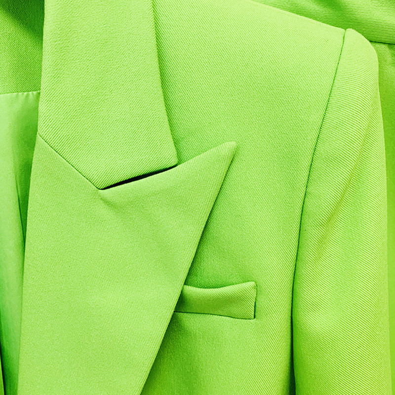 Costume pantaloni Blazer Femei Verde Design nou Pantaloni lați cu un singur buton Seturi din două piese Birou Afaceri Costume pentru femeie