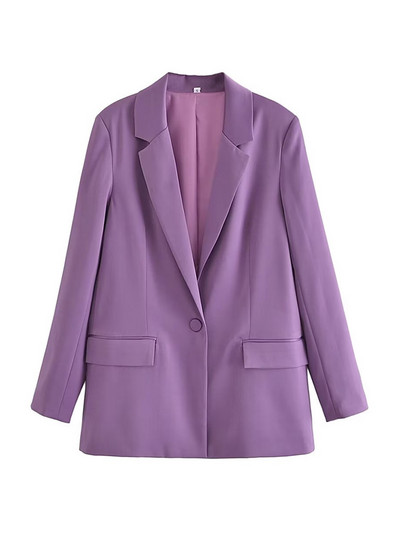 TRAF Blazer la modă pentru femei, cu nasturi în față și cu talie elastică înaltă, pantaloni evazați, seturi de două piese pentru femeie