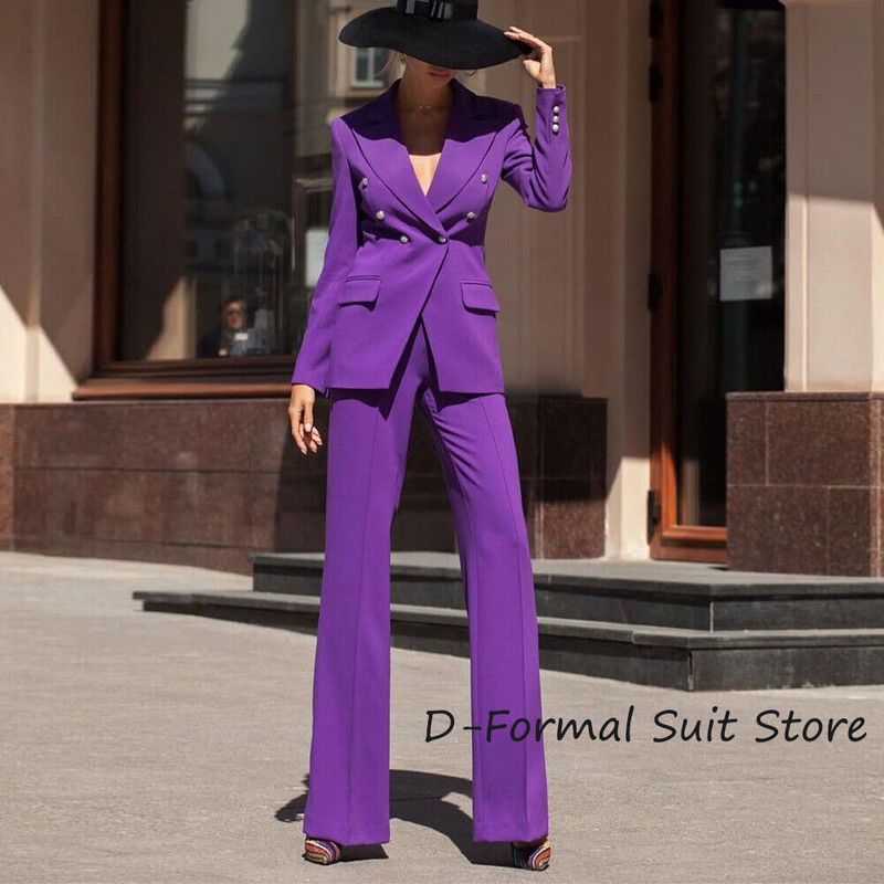 Set de damă din două piese, elegant, dublu piept, jachetă+pantaloni, temperament, modă, costume cu blazer de lux