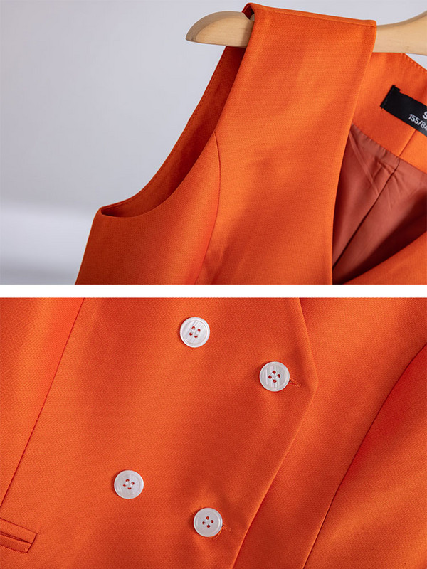 Γυναικείο επίσημο γιλέκο σακάκι και κοστούμι παντελόνι Navy pink πορτοκαλί γραφείο Γυναικείο μακρυμάνικο σετ 3 τεμαχίων για επαγγελματικό φόρεμα επαγγελματικής σταδιοδρομίας