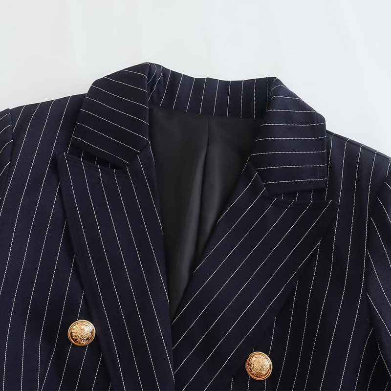 ΓΥΝΑΙΚΕΙΑ TRAF Νέα Pinstripe Διπλό Σακάκι Κοστούμι Μόδα Ιδιοσυγκρασία Γραφείο Γυναικείο Κομψό Μπλέιζερ Σετ δύο τεμαχίων 8151424