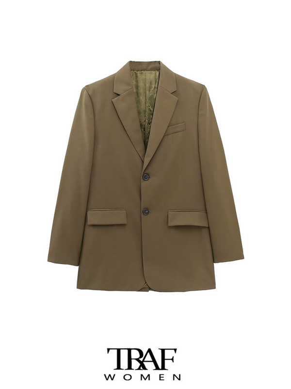 TRAF Femei Fashion Button față Blazer Blazer Strat și Talie Înaltă Cu Curea Pantaloni Femei Seturi Două Piese Mujer