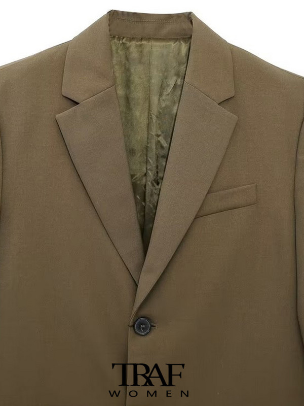 TRAF Femei Fashion Button față Blazer Blazer Strat și Talie Înaltă Cu Curea Pantaloni Femei Seturi Două Piese Mujer