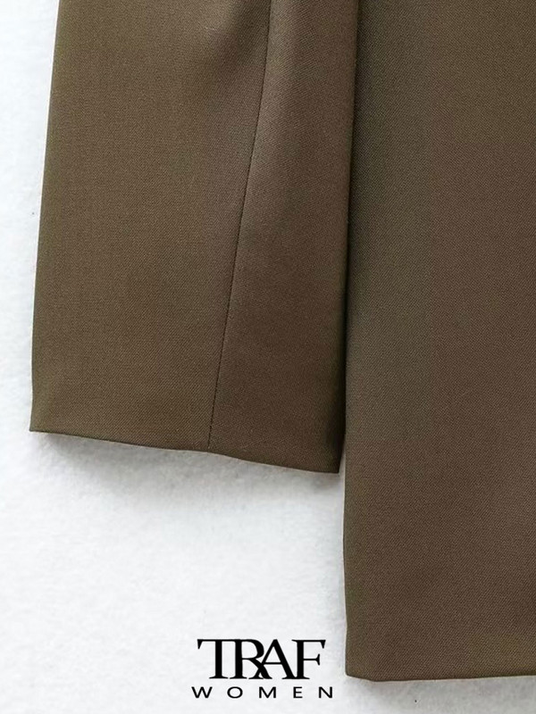 TRAF Femei Fashion Button față Blazer Blazer Strat și Talie Înaltă Cu Curea Pantaloni Femei Seturi Două Piese Mujer