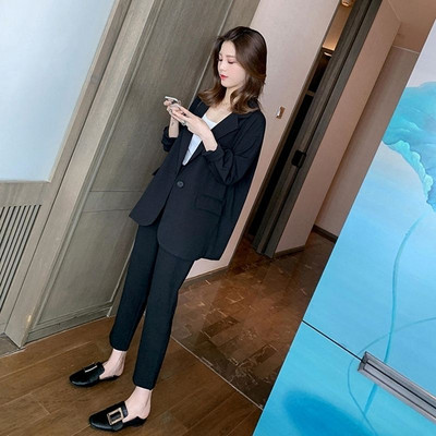 Jachetă de costum Seturi de două piese pentru femei Îmbrăcăminte formală Blazer și pantaloni pentru femei Set de costume 2 piese elegante Îmbrăcăminte de birou ținute de toamnă