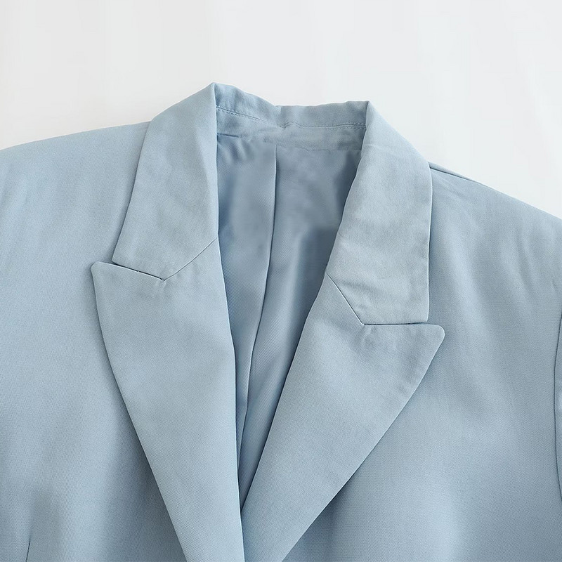 FEMEII TRAF Nou 2022 Jachete de costum lungi drepte birou Temperament Buzunar cu clapetă Retro Femei Chic Blazer Set din două piese Mujer