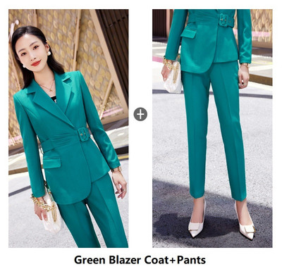 Toamna Iarna Modele de uniforme formale Costume pantaloni cu pantaloni si jachete Palton Stiluri profesionale OL Femei Set de pantaloni blazere