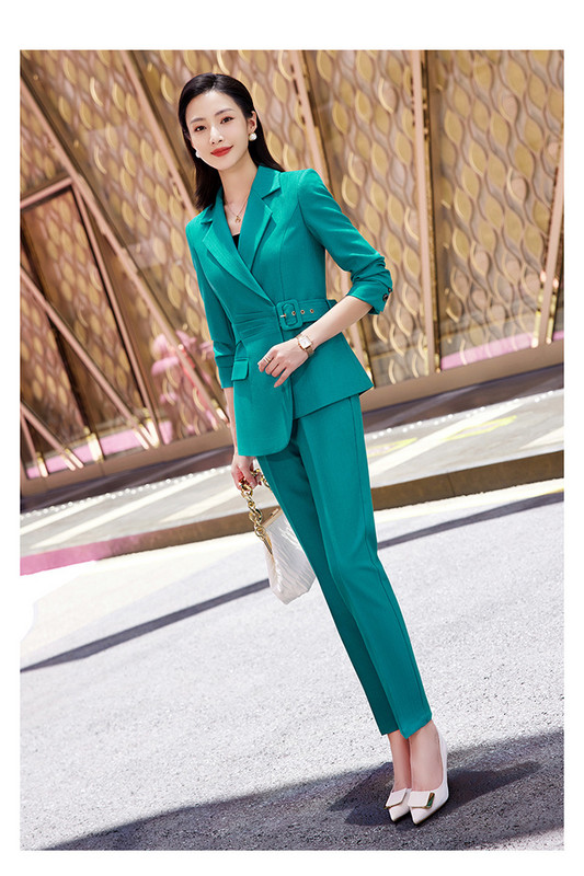 Toamna Iarna Modele de uniforme formale Costume pantaloni cu pantaloni si jachete Palton Stiluri profesionale OL Femei Set de pantaloni blazere