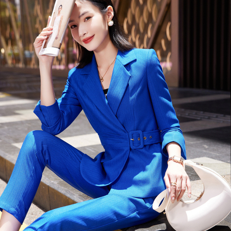 Toamna Iarna Modele de uniforme formale Costume pantaloni cu pantaloni si jachete Palton Stiluri profesionale OL Femei Set de pantaloni blazere