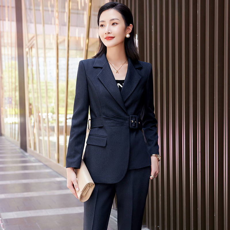 Toamna Iarna Modele de uniforme formale Costume pantaloni cu pantaloni si jachete Palton Stiluri profesionale OL Femei Set de pantaloni blazere