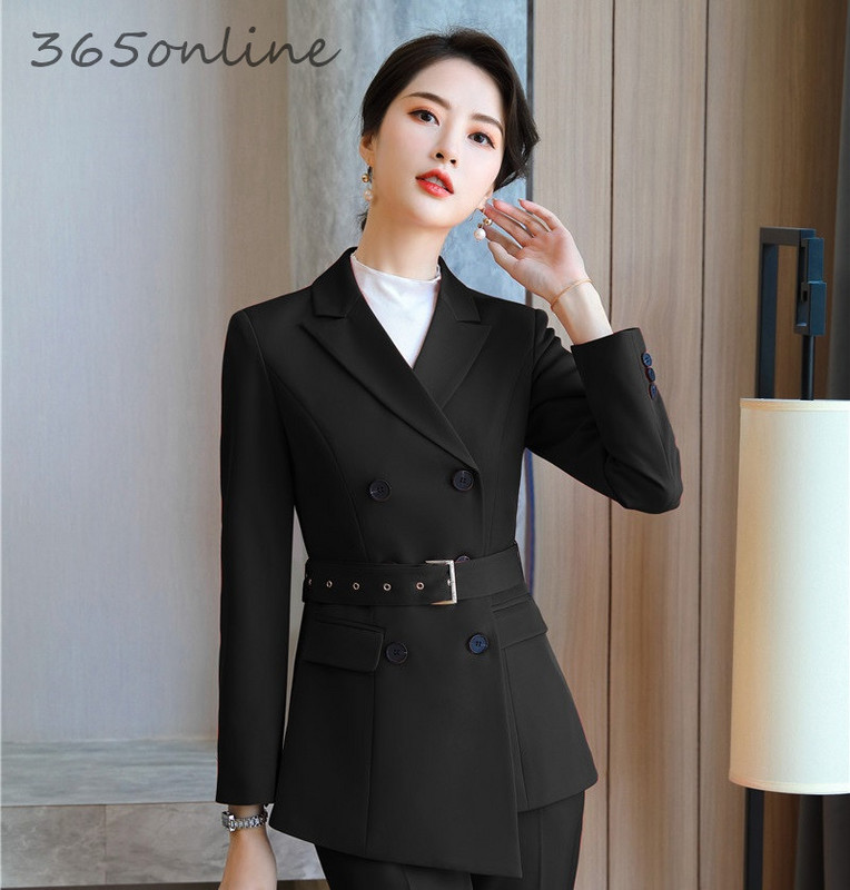 Noutate roșie formale profesioniste costume de afaceri pentru femei cu set 2 piese pantaloni și jachete haine doamne îmbrăcăminte de birou set de blazere