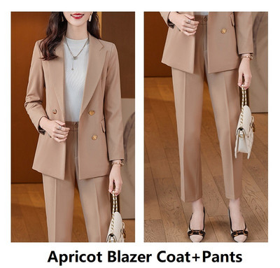 Tesatura de înaltă calitate, modele de uniforme formale, costume cu pantaloni, toamnă, iarnă, femei, îmbrăcăminte profesională de afaceri, stiluri OL, set de blazere