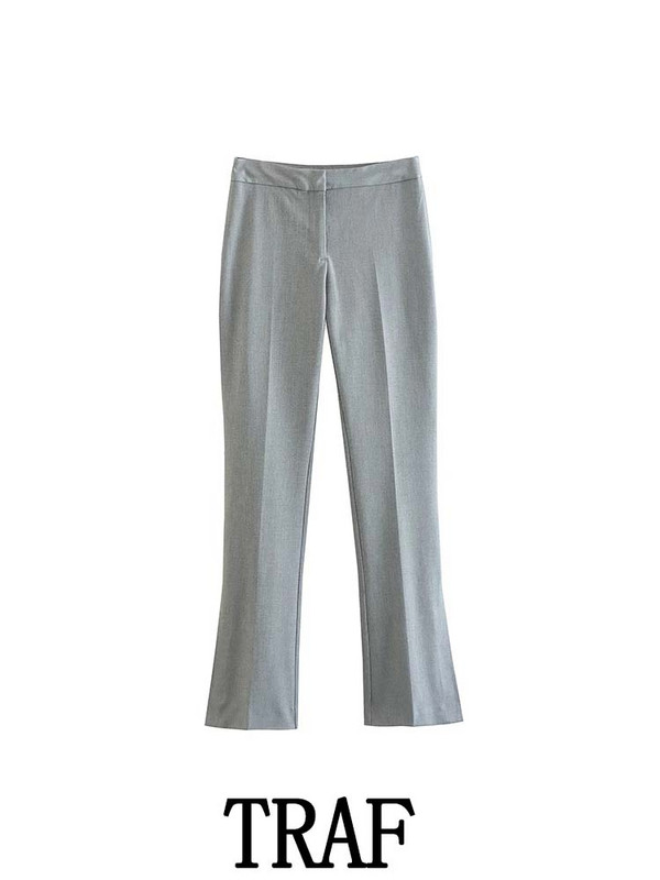 TRAF 2023 Femeie 2 Piese Seturi Fashion Slim Dublu Breasted Blazer Jachetă Jachetă + Pantaloni Despicați Seturi Causal Commute